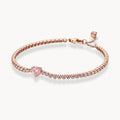 Bracelet tennis Aveline en cristal rose