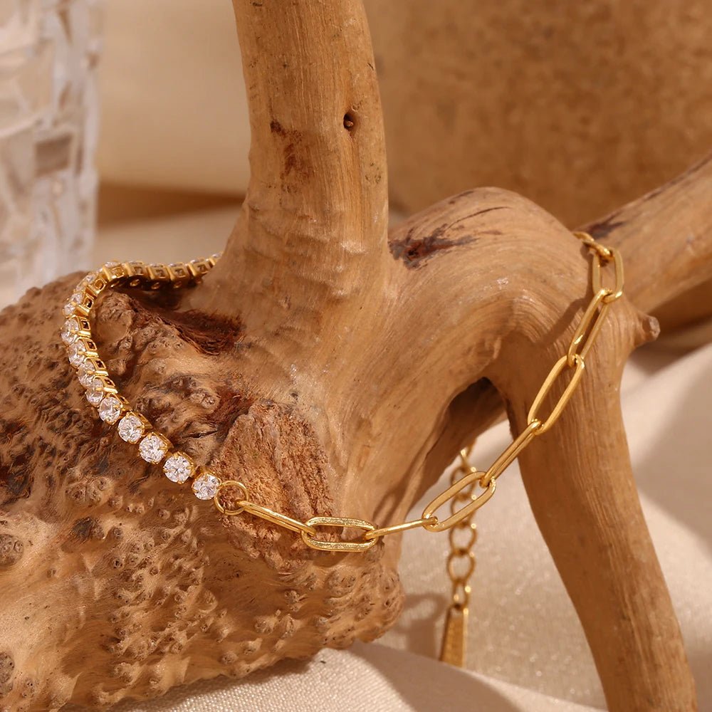Alira Zircon Tennis Chain Bracelet - Zafinne Jewelry