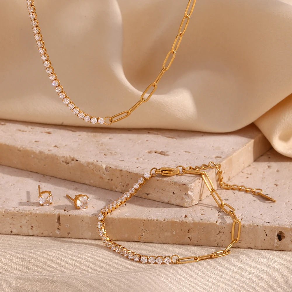 Alira Zircon Tennis Chain Bracelet - Zafinne Jewelry
