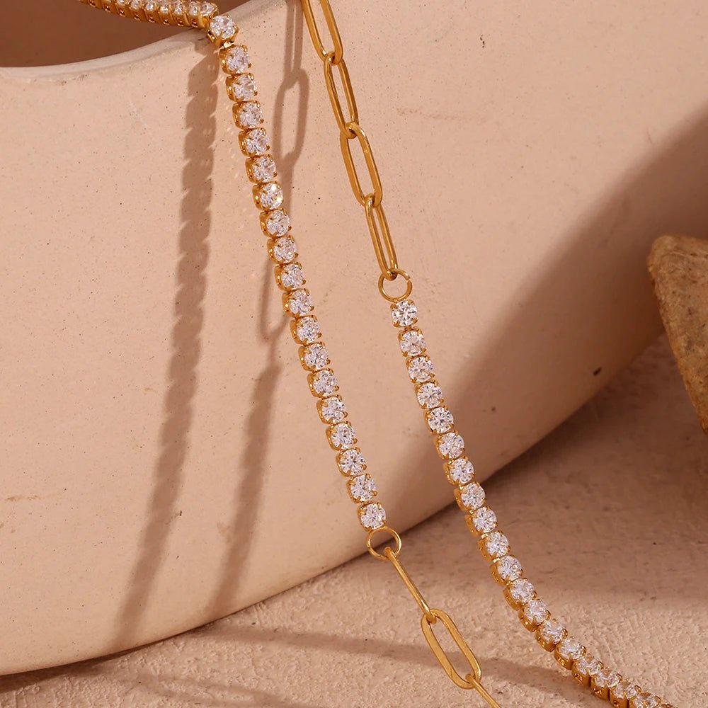 Alira Zircon Tennis Chain Necklace - Zafinne Jewelry