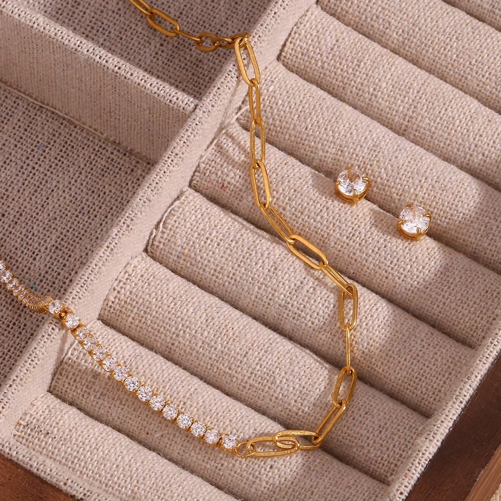 Alira Zircon Tennis Chain Necklace - Zafinne Jewelry