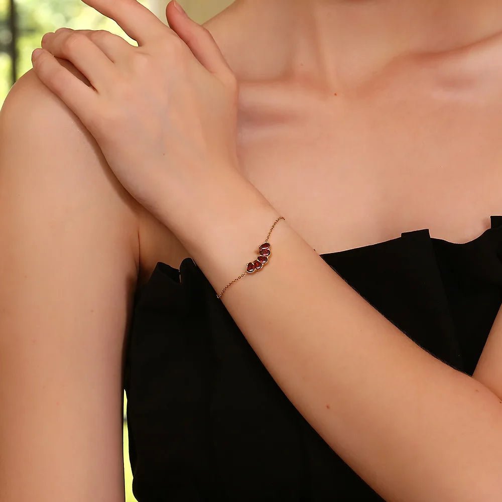 Arden Garnet Bead Bracelet - Zafinne Jewelry