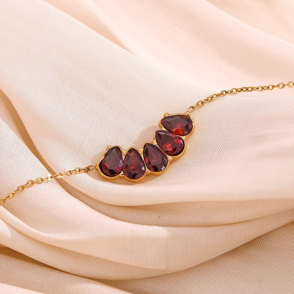 Arden Garnet Bead Bracelet - Zafinne Jewelry