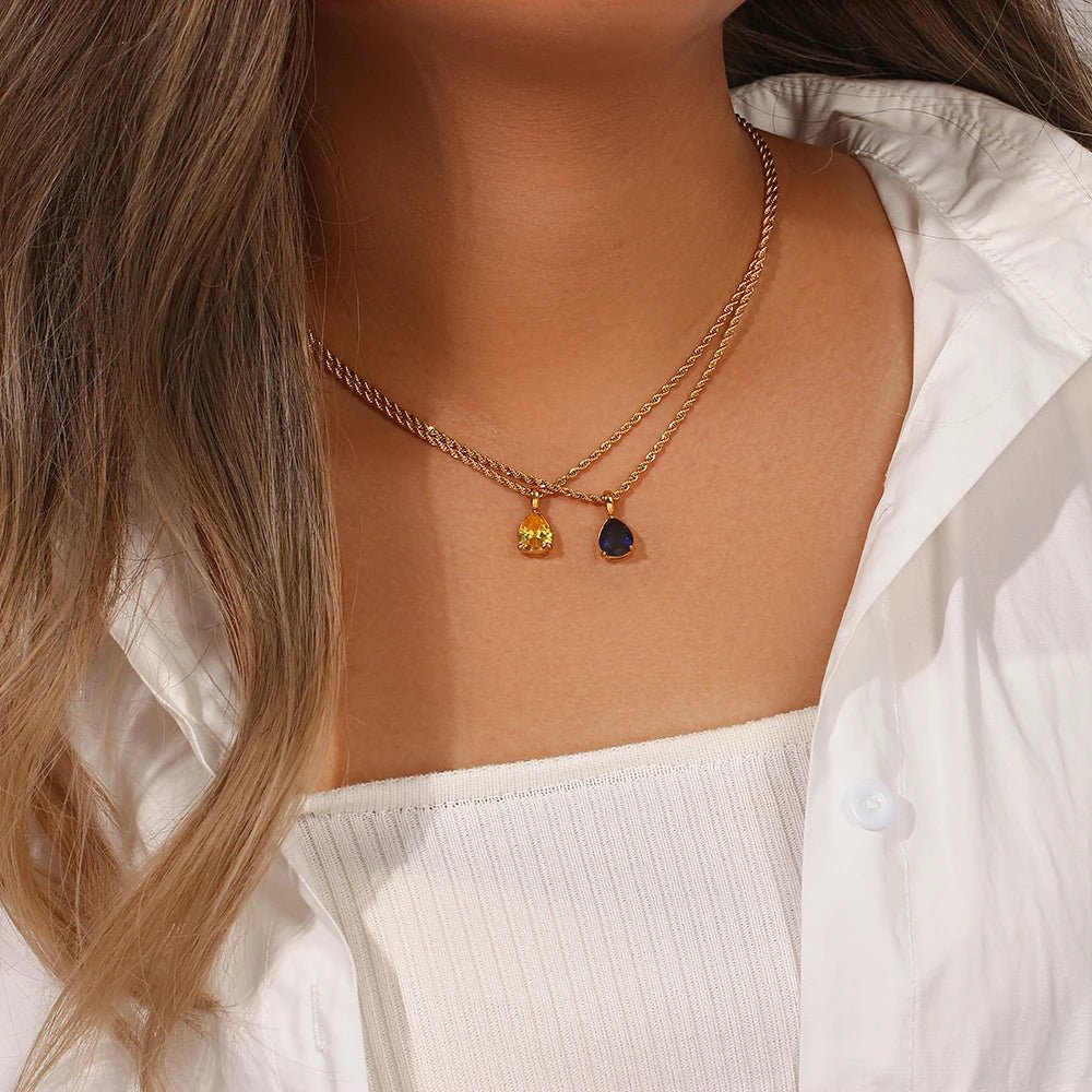 Aurora Birthstone Pendant Necklace - Zafinne Jewelry