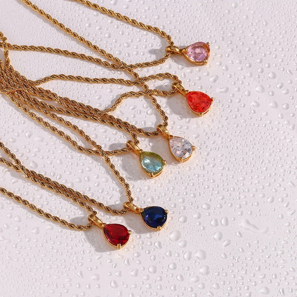 Aurora Birthstone Pendant Necklace - Zafinne Jewelry