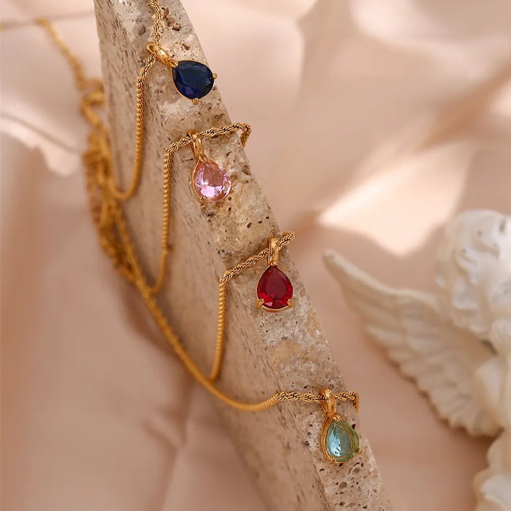 Aurora Birthstone Pendant Necklace - Zafinne Jewelry