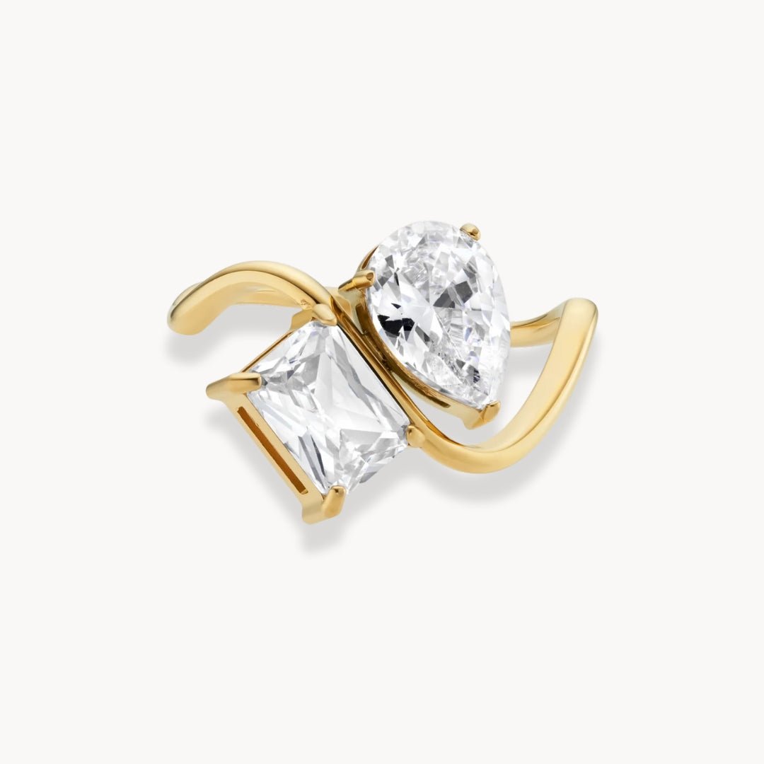Aurora Double Stone Open Ring - Zafinne Jewelry