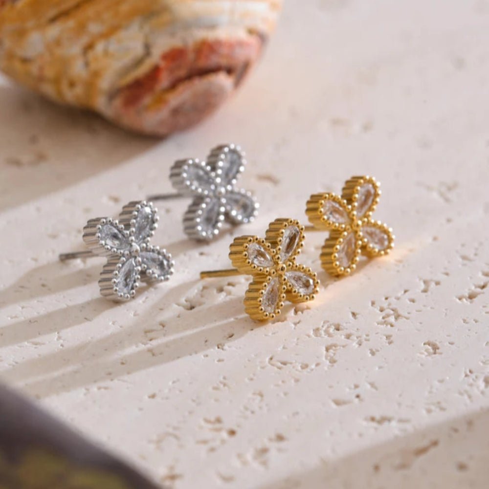 Aurora Petal Stud Earrings - Zafinne Jewelry