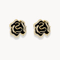 Black Camellia Flower Earrings - Zafinne Jewelry