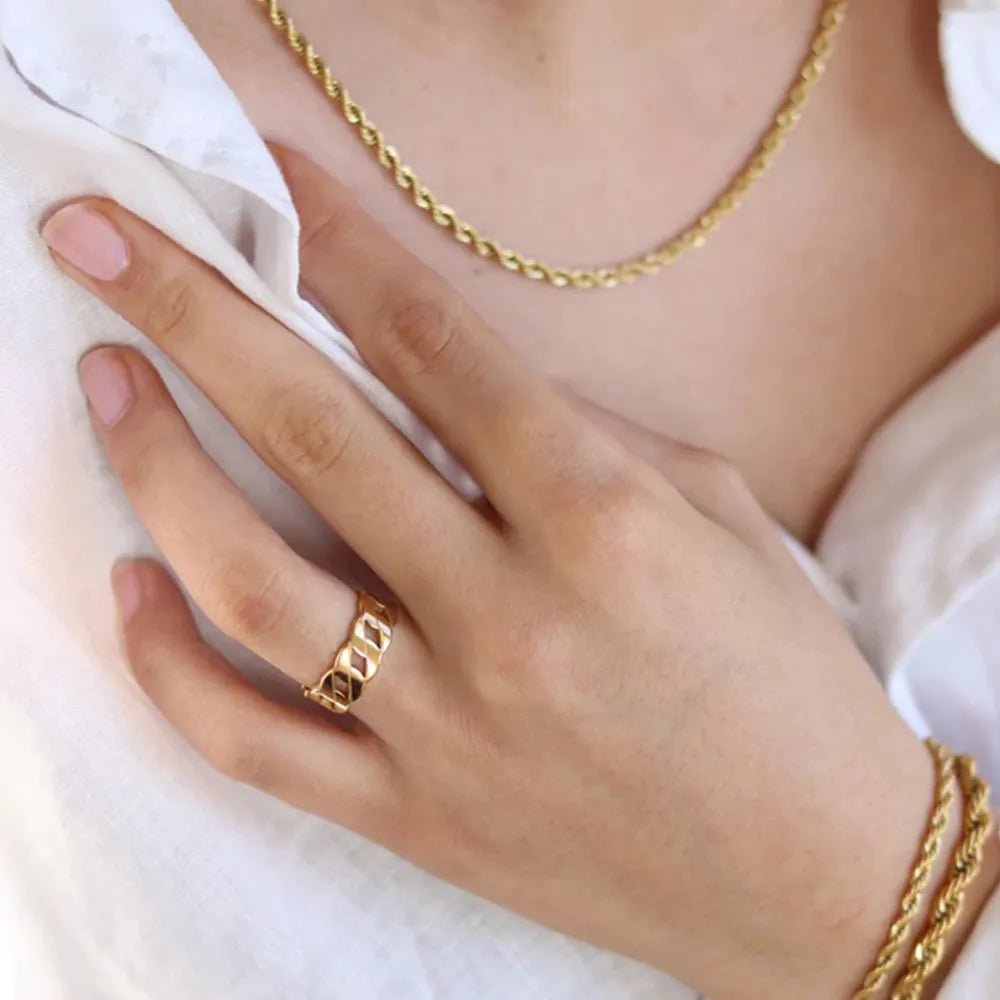 Classic Chain Link Ring - Zafinne Jewelry