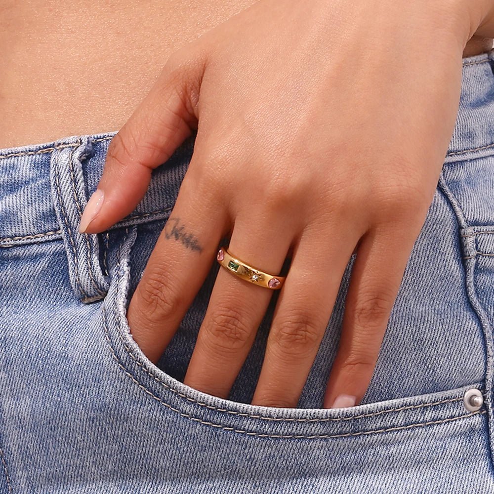 Color Gem Dome Ring - Zafinne Jewelry