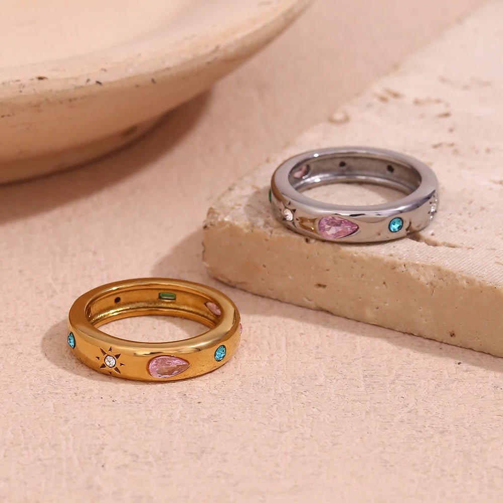Color Gem Dome Ring - Zafinne Jewelry
