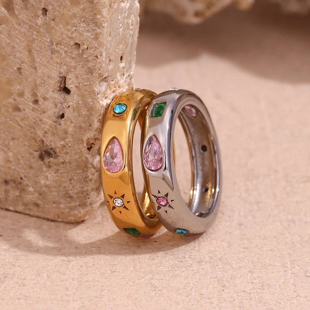 Color Gem Dome Ring - Zafinne Jewelry