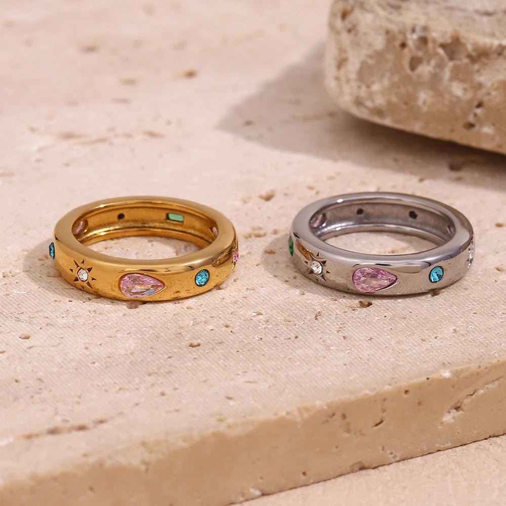 Color Gem Dome Ring - Zafinne Jewelry