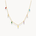 Colorful Square Stone Necklace - Zafinne Jewelry