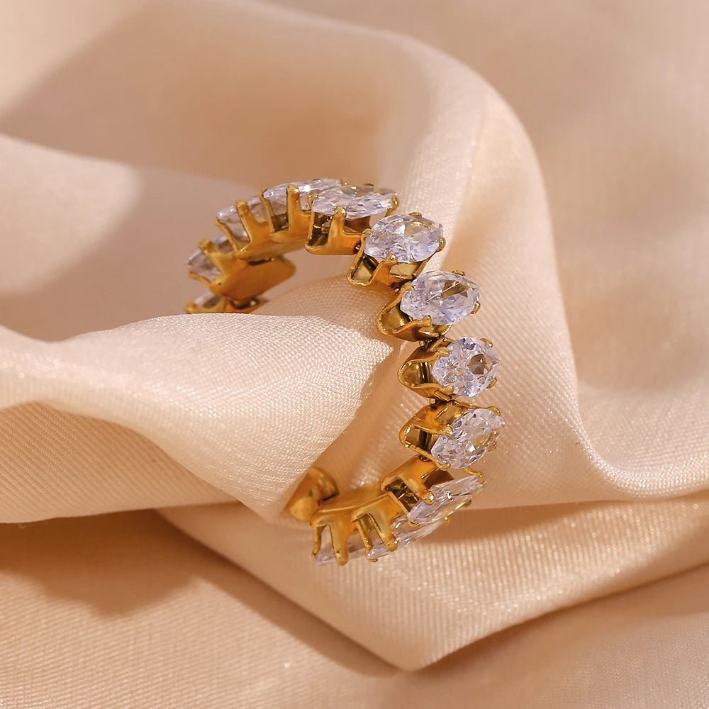 Crystal Sequence Adjustable Ring - Zafinne Jewelry