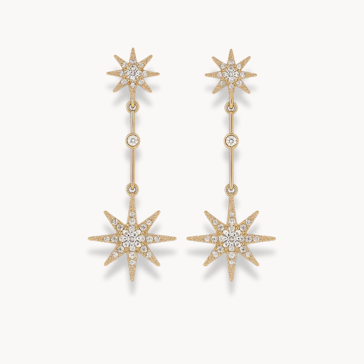 Crystal Star Long Earrings - Zafinne Jewelry