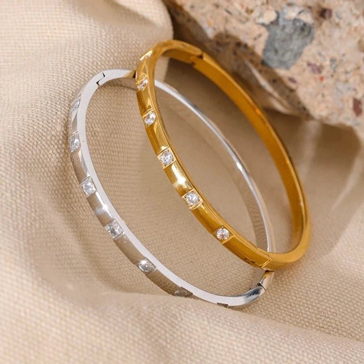 Cubic Zirconia Bangle Bracelet - Zafinne Jewelry