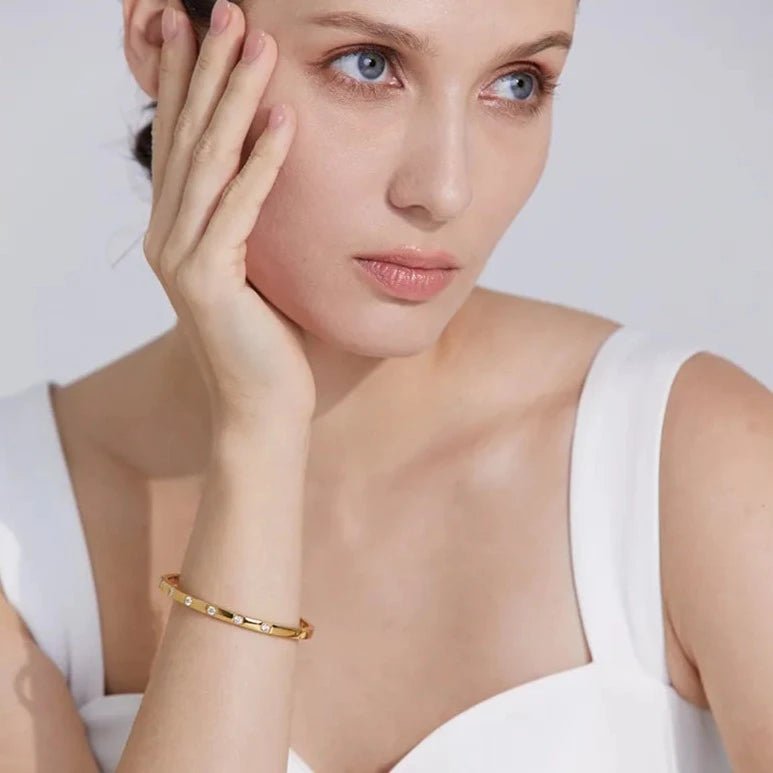 Cubic Zirconia Bangle Bracelet - Zafinne Jewelry