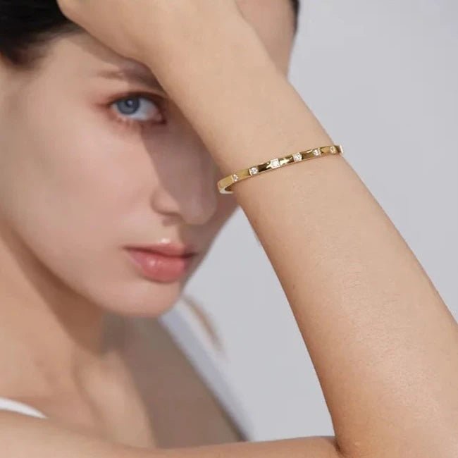Cubic Zirconia Bangle Bracelet - Zafinne Jewelry