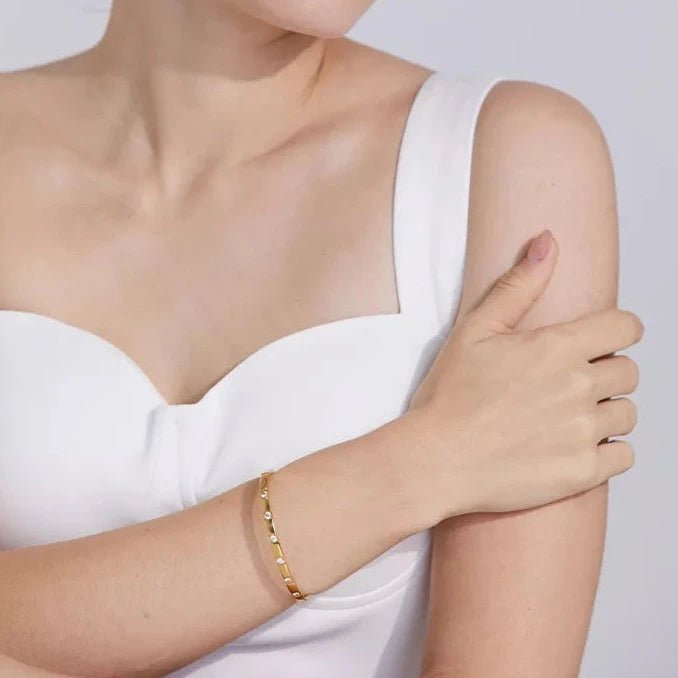 Cubic Zirconia Bangle Bracelet - Zafinne Jewelry