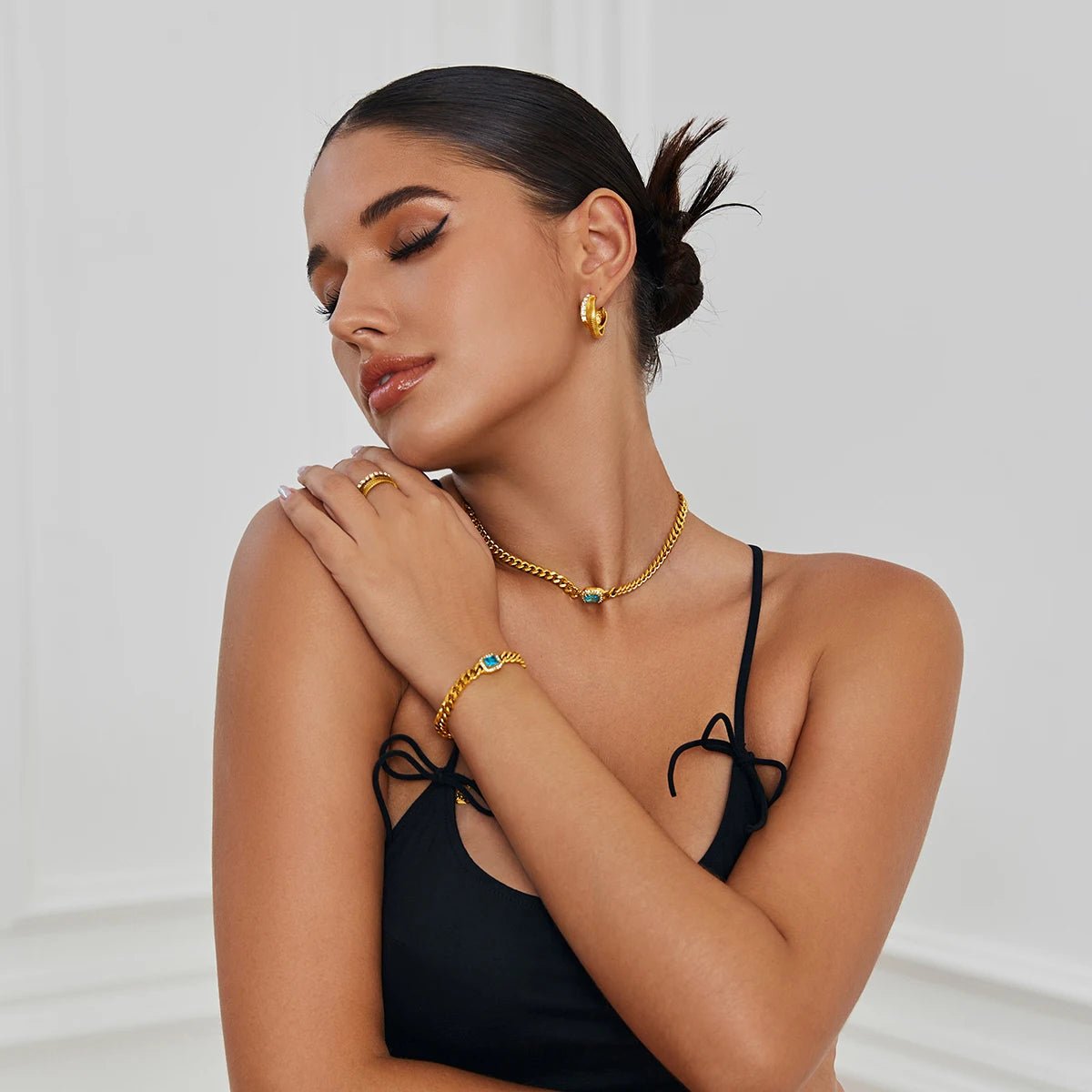 Cubic Zirconia Cuban Chain Bracelet - Zafinne Jewelry