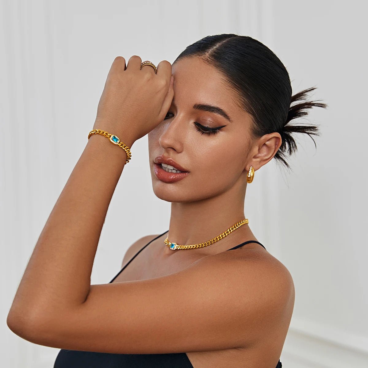Cubic Zirconia Cuban Chain Bracelet - Zafinne Jewelry