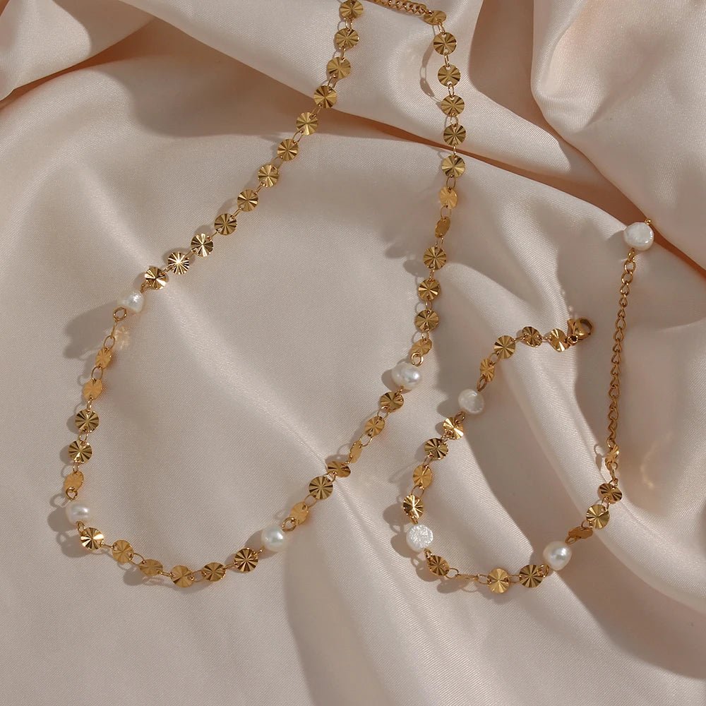 Freshwater Pearl Flower Sequins Bracelet - Zafinne Jewelry