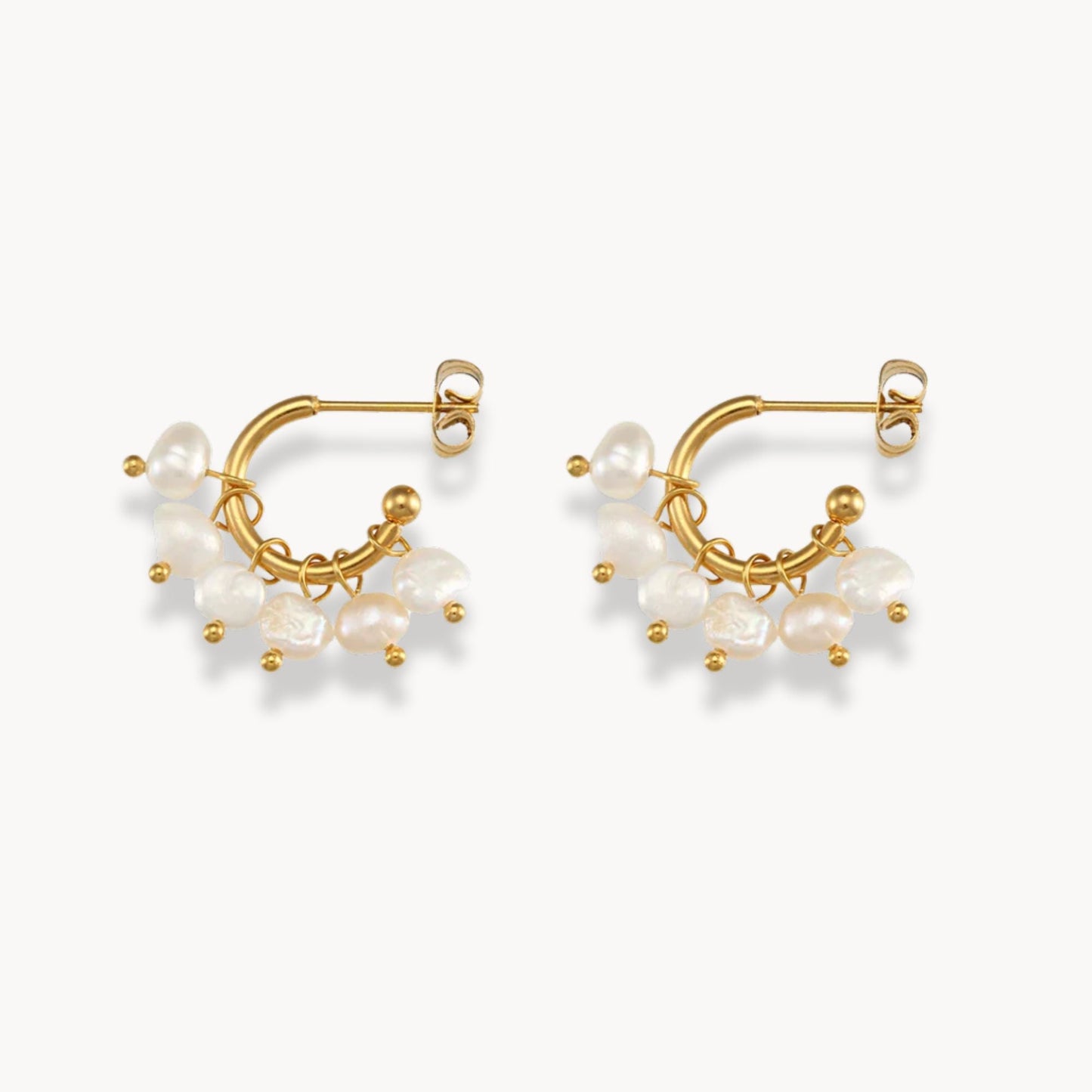 Freshwater Pearl Pendant Hoop Earrings - Zafinne Jewelry