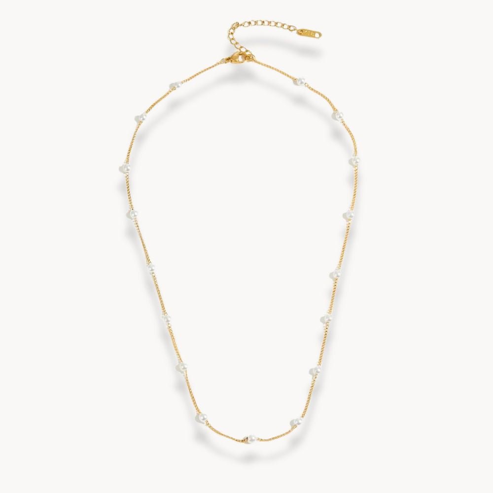 Gold Necklace Pearls - Zafinne Jewelry