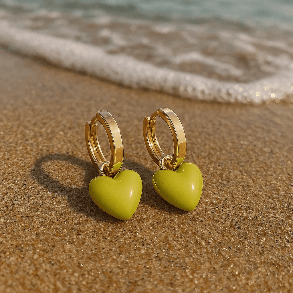 Heart Dangle Earrings - Zafinne Jewelry