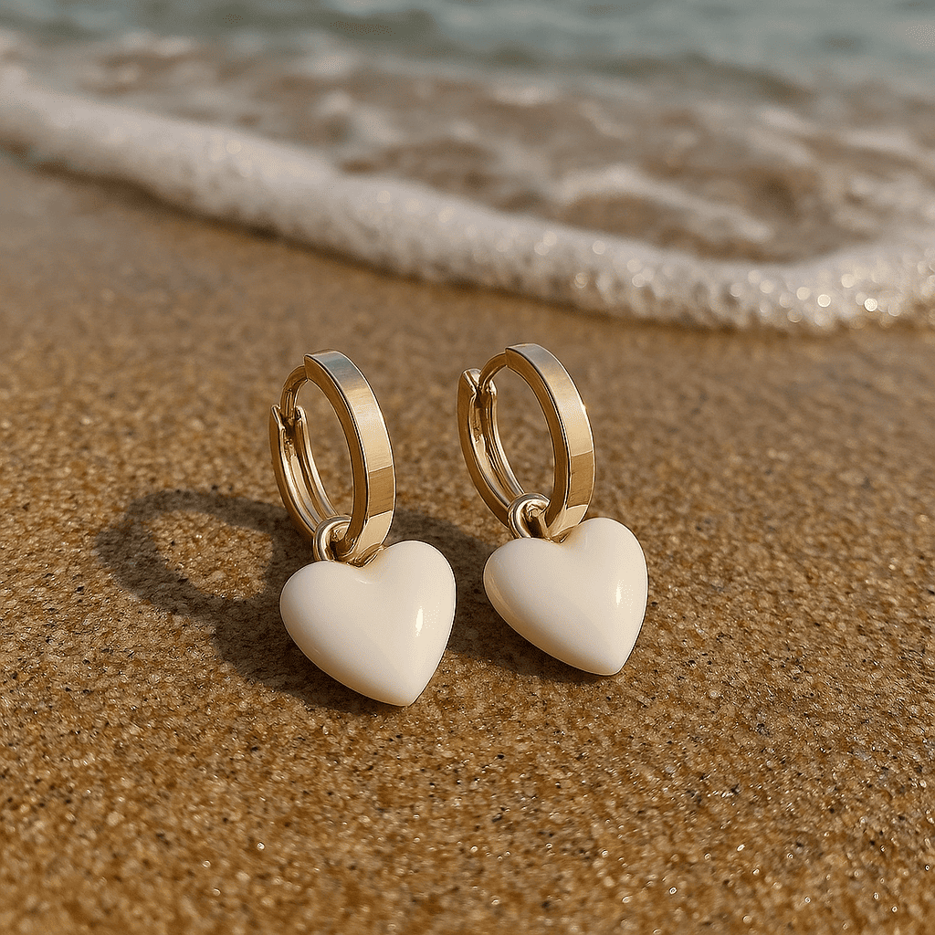 Heart Dangle Earrings - Zafinne Jewelry