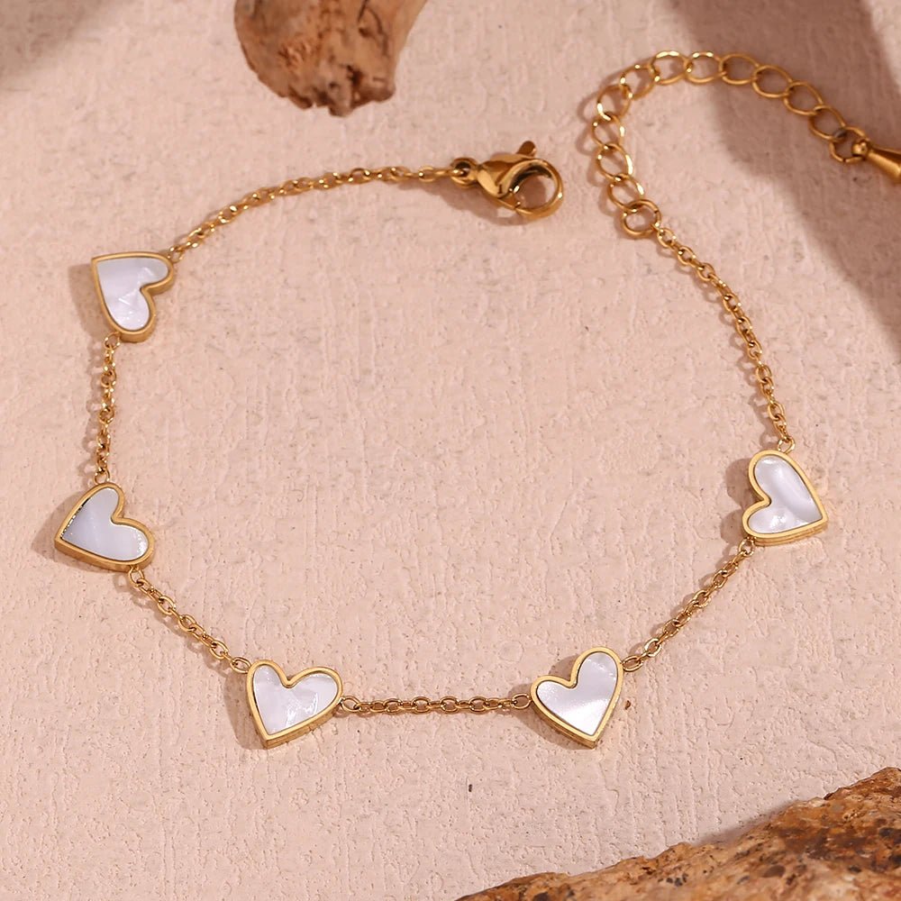 Heart Natural Shell Bracelet - Zafinne Jewelry