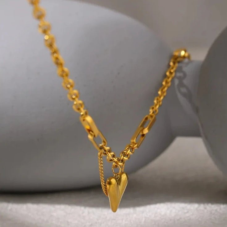 Heart Pendant Chain Necklace - Zafinne Jewelry