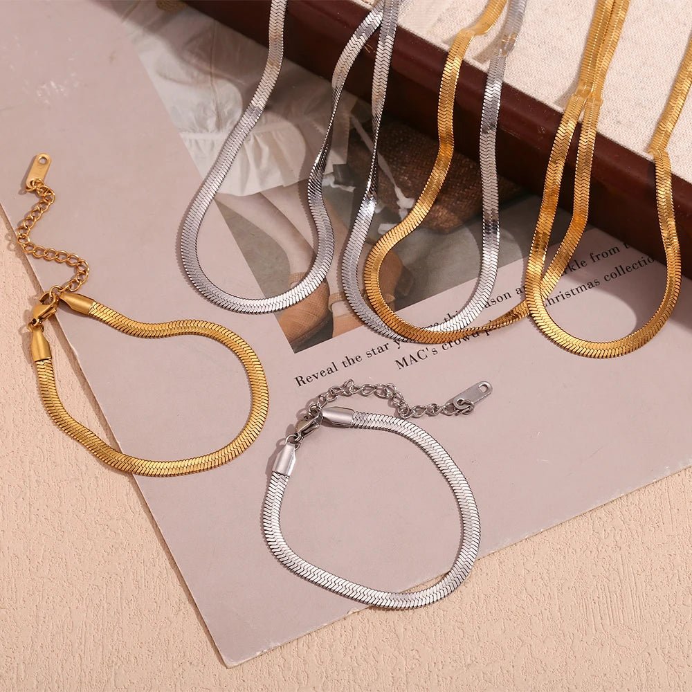 Herryingbone Chain Necklace - Zafinne Jewelry