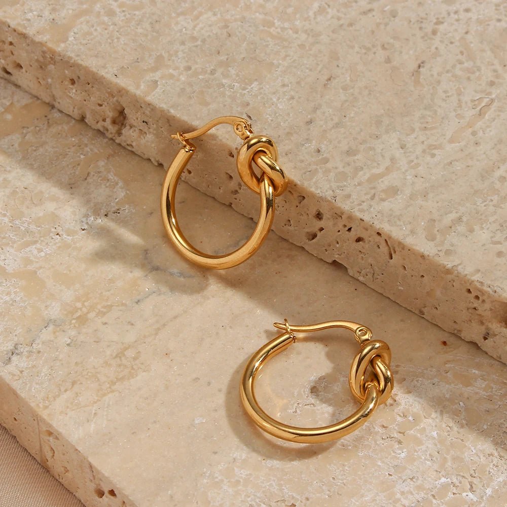 Knot Hoop Earrings - Zafinne Jewelry