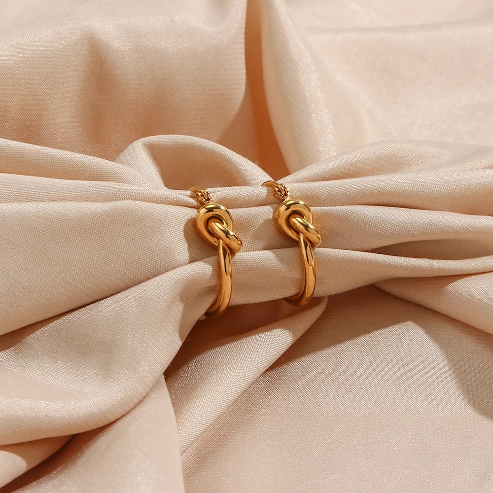 Knot Hoop Earrings - Zafinne Jewelry