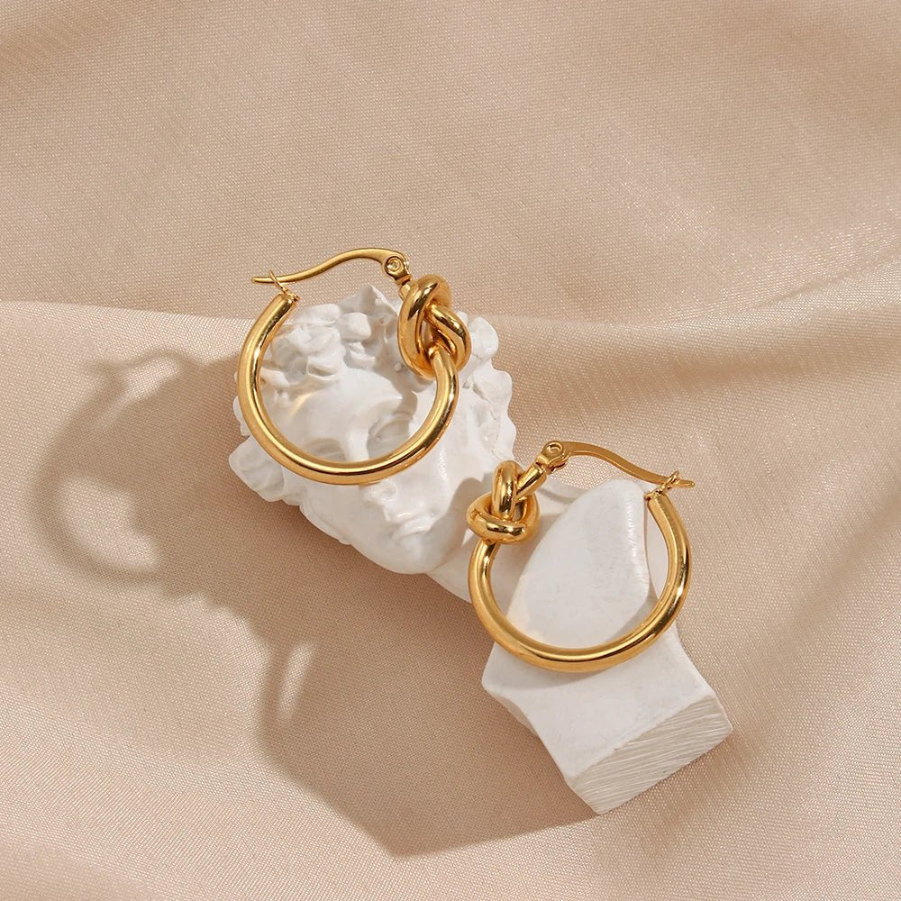 Knot Hoop Earrings - Zafinne Jewelry