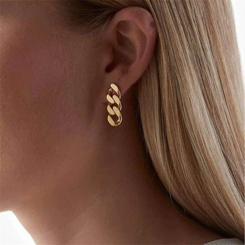 Link Chain Earrings - Zafinne Jewelry
