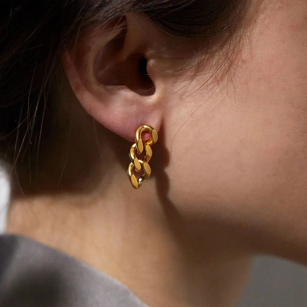 Link Chain Earrings - Zafinne Jewelry