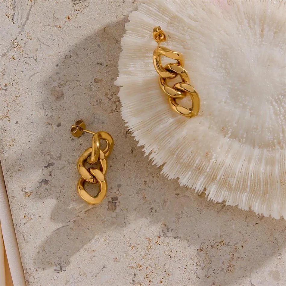 Link Chain Earrings - Zafinne Jewelry