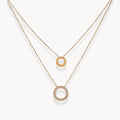 Liora Double Circle Layered Necklace - Zafinne Jewelry