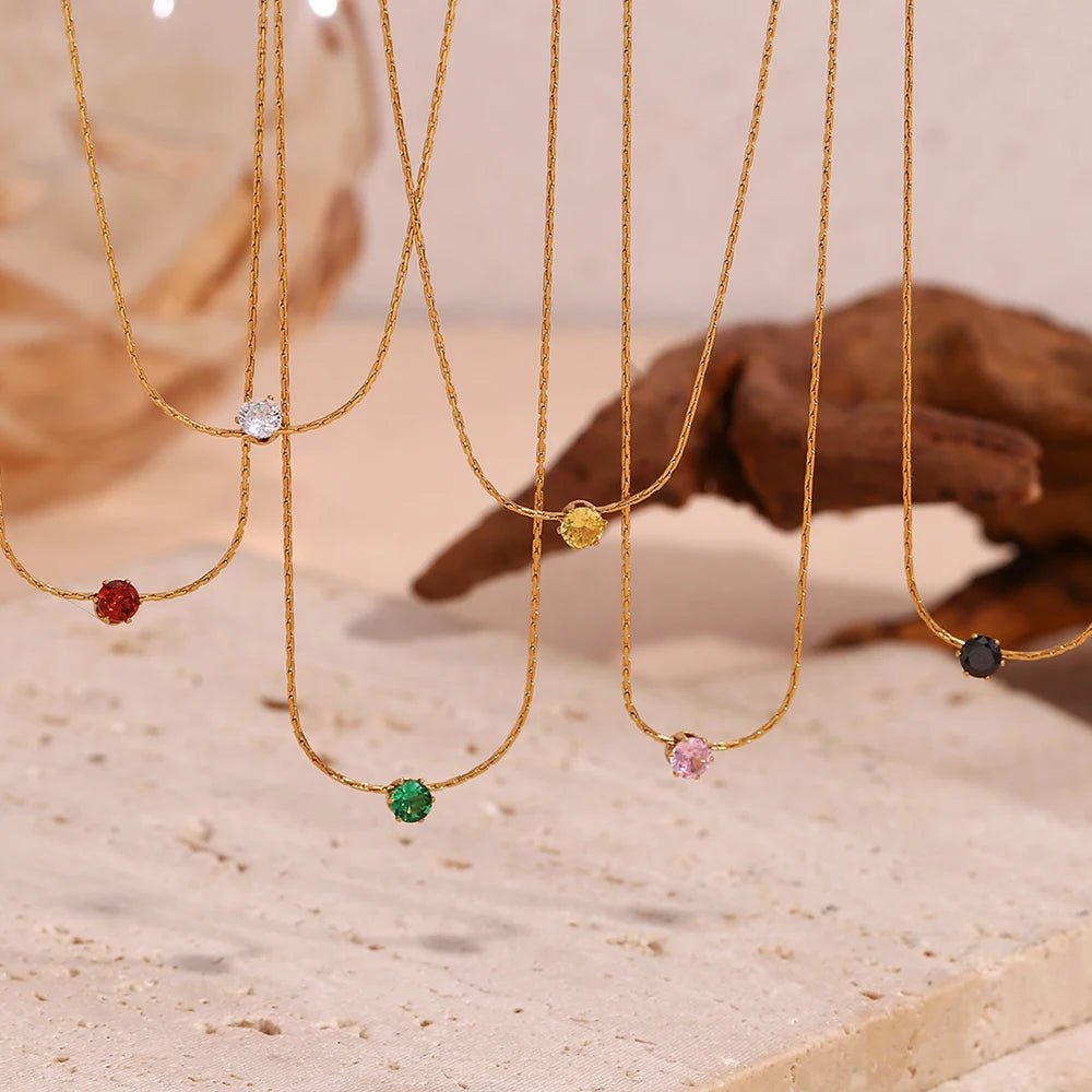 Luna Solitaire Pendant Necklace - Zafinne Jewelry