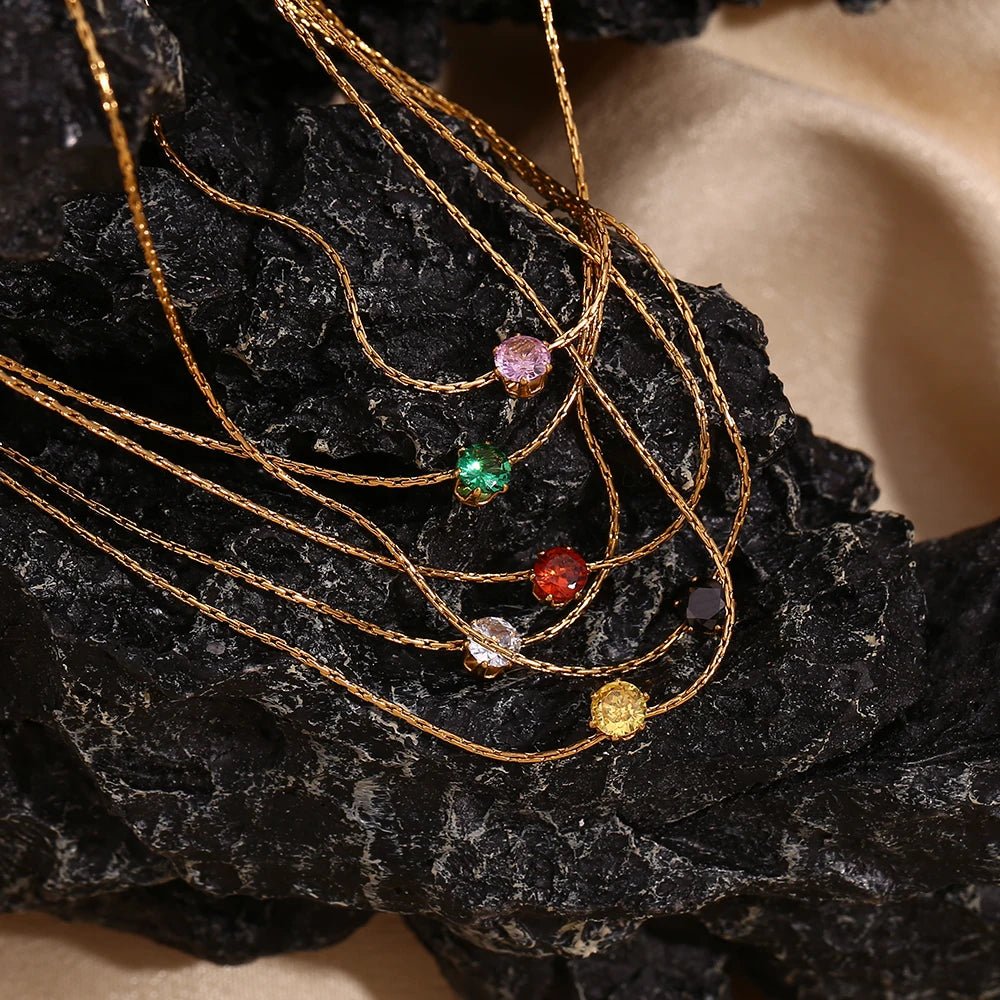 Luna Solitaire Pendant Necklace - Zafinne Jewelry