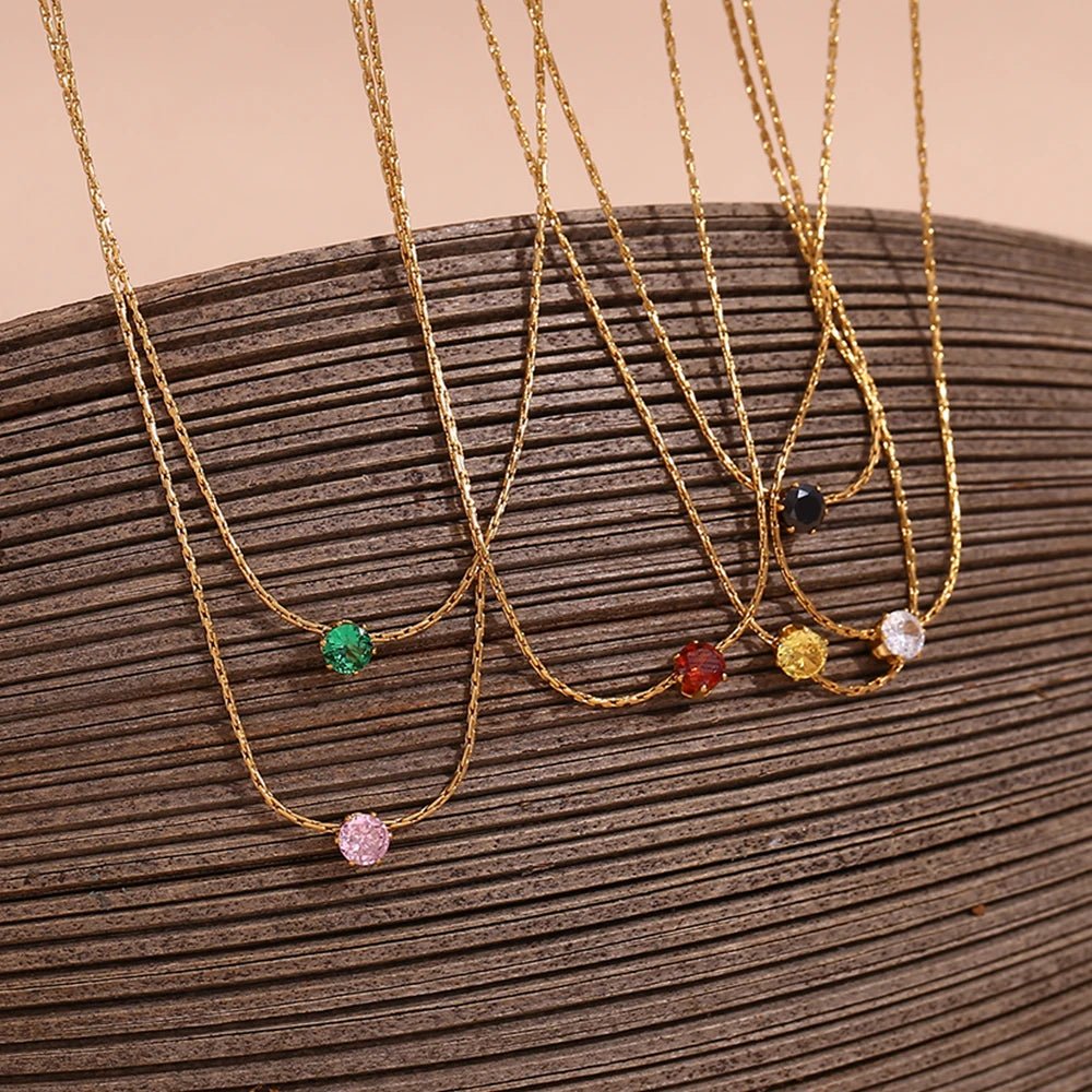 Luna Solitaire Pendant Necklace - Zafinne Jewelry