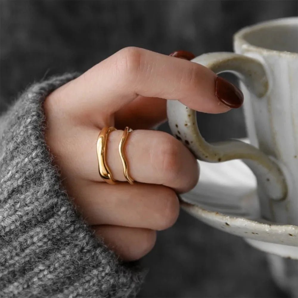 Luna Stackable Rings - Set of 2 - Zafinne Jewelry