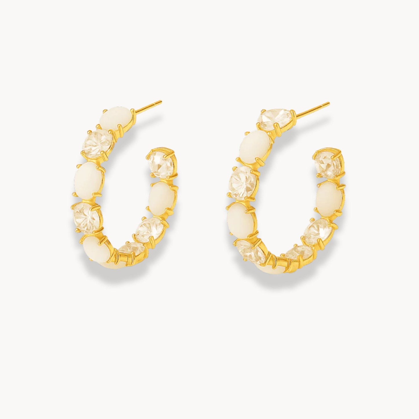 Luxury Opals Hoop Earrings - Zafinne Jewelry