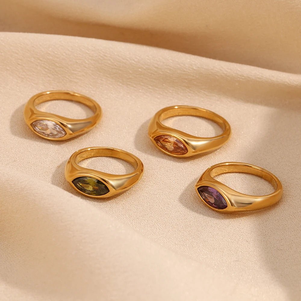 Marquise Gemstone Ring - Zafinne Jewelry