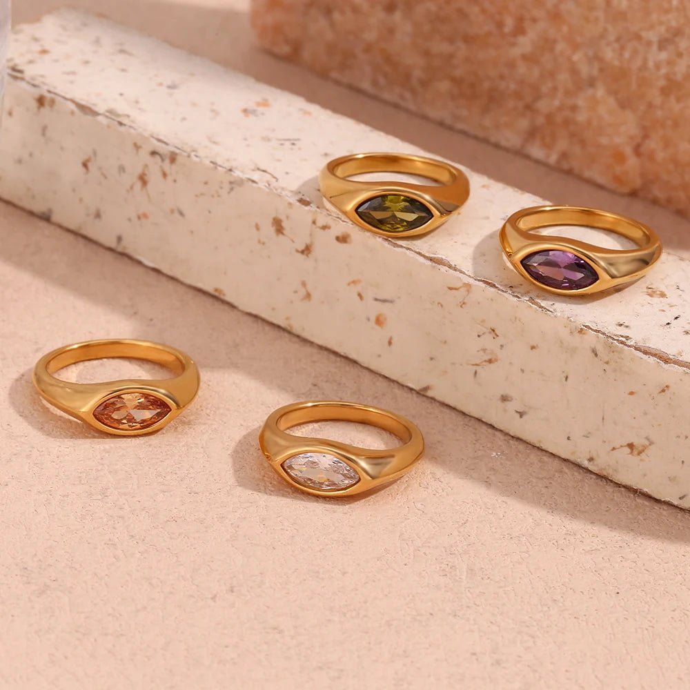 Marquise Gemstone Ring - Zafinne Jewelry