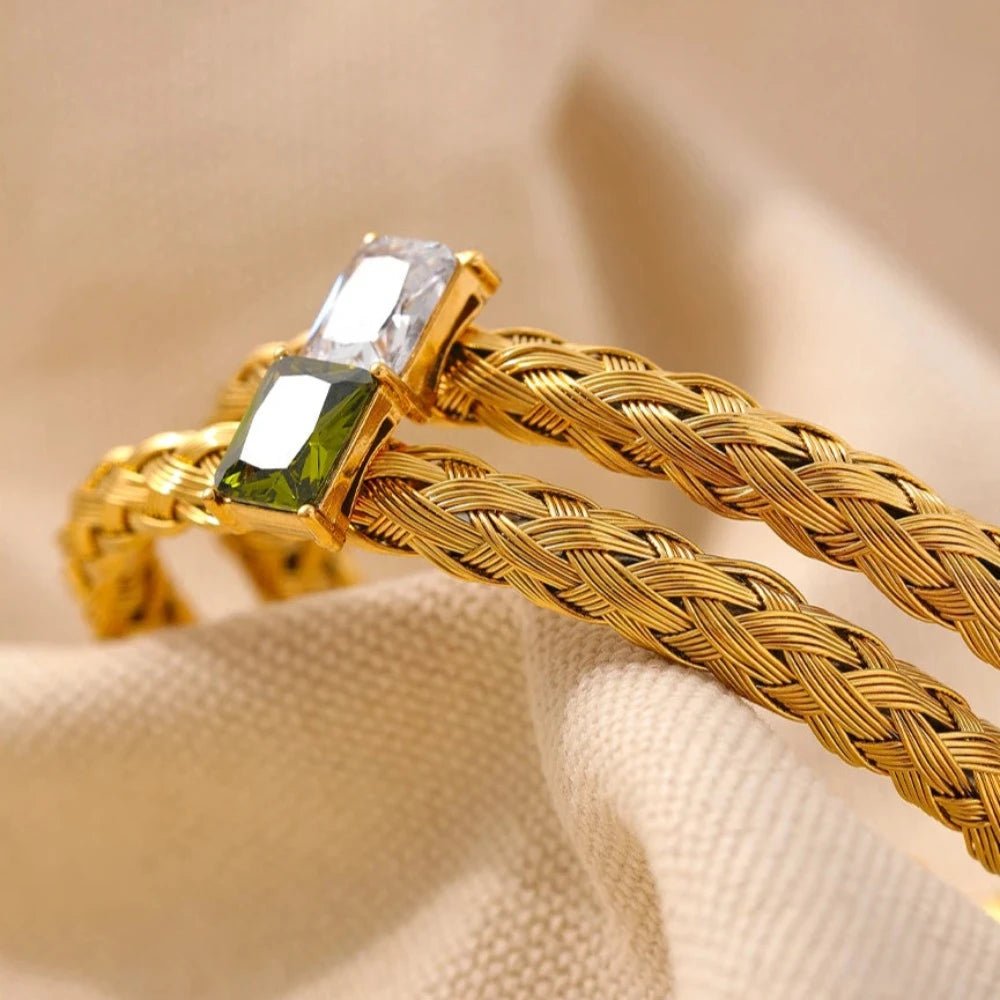 Mesh Weave Bangle Bracelet - Zafinne Jewelry